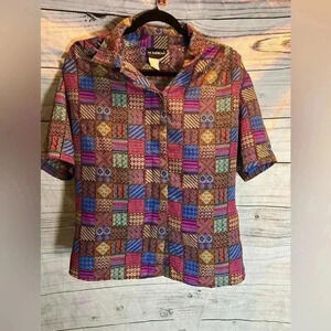 Notations vintage patterned blouse